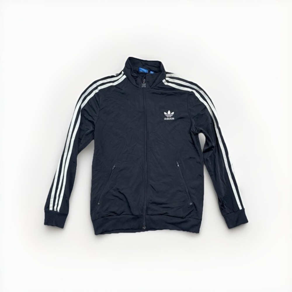 ADIDAS Womens Graphic Tracksuit Top Jacket Large Black Polyester